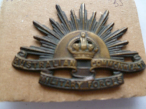 aust rising sun cap badge no maker good badge