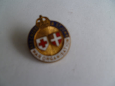 brit homefront red cross and st john WAR organisation lapel m/m gaunt