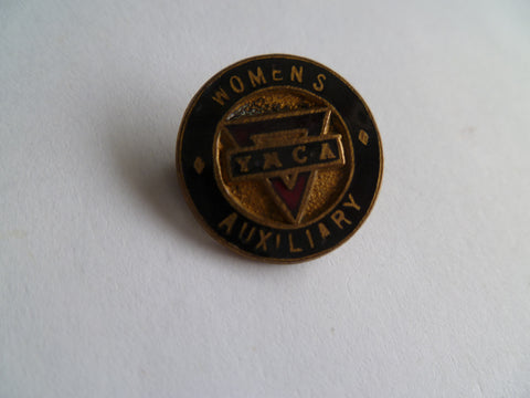 brit homefront womens auxiliary YMCA lapel badge