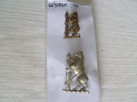 brit army ww2  cap badges warrickshire yeomanry 2 diff on lugs all good