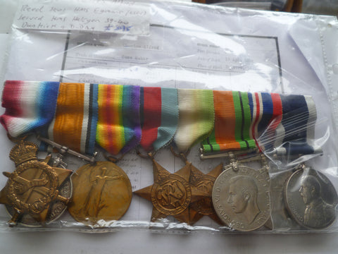 ww1 trio 14/15 ww2 medals and navy l/s  RN