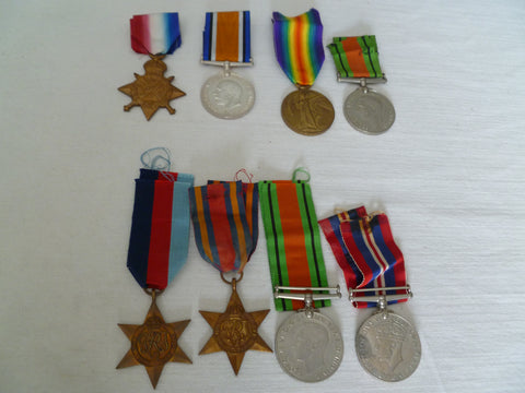 ww1  1914 trio and def to father ASC and ww2 group to son who was pow thai/burma