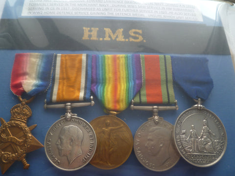 ww1 trio 14/15,defence and scarce marine service medal